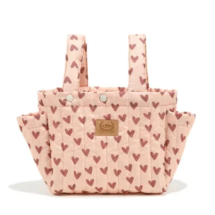 La Millou - Organizer do w��zka ortalionpikowany HEARTBEAT PINK - Torby i organizery dla mam - miniaturka - grafika 1