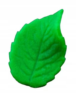 OZDOBNE LIŚCIE CUKROWE 4 cm zielone 10szt - Dodatki do ciast w proszku - miniaturka - grafika 1