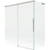 Parawany nawannowe - Mexen Rox L parawan nawannowy 2-skrzydłowy rozsuwany 140 + 70 x 150 cm, transparent, nikiel szczotkowany - 8C9L-140-070-97-00 - miniaturka - grafika 1