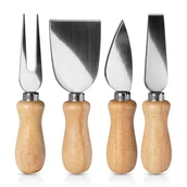 Noże kuchenne - Noże do krojenia porcjowania sera stalowe zestaw 4 szt. kod: O-259203 - miniaturka - grafika 1