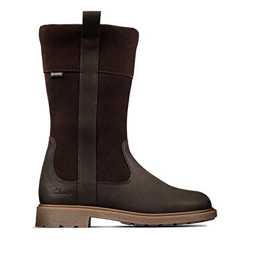 Clarks dziewczęce kozaki Astrolhi Gtx K Chelsea, brązowy - Br?zowa skóra - 28,5 EU