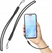 Pozostałe akcesoria do telefonów - Hello Case Krótka Smycz Zawieszka Smyczka do Telefonu na Nadgarstek Silikonowa Czarna - miniaturka - grafika 1