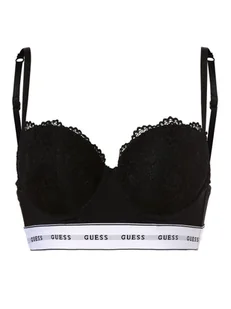 GUESS - Damski biustonosz balkonetka push-up, czarny - Biustonosze - miniaturka - grafika 1