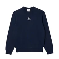 Bluzy męskie - felpe senza cappuccio uomo lacoste - sweatshirt - blu - miniaturka - grafika 1