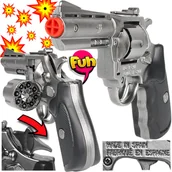 Zabawki militarne - GONHER Metalowy REWOLWER Policyjny Pistolet Na Kapiszony Hukowy 8-Strzałowy - miniaturka - grafika 1