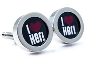 Spinki do mankietów i krawatów - Spinki do mankietów - I love her U204 - miniaturka - grafika 1