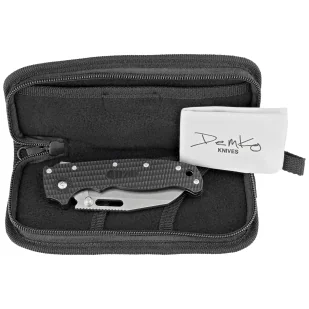 Nóż składany Demko AD20.5 Shark Foot Black Grivory, Stonewashed D2 by Andrew Demko (205-BLK-D2-EP) - Noże - miniaturka - grafika 8