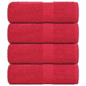 Ręczniki - vidaXL Ręczniczki, 4 szt., czerwone, 30x30 cm, bawełna 100% - miniaturka - grafika 1