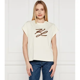 Karl Lagerfeld T-shirt Autograph Oversize fit - Koszulki i topy damskie - miniaturka - grafika 1