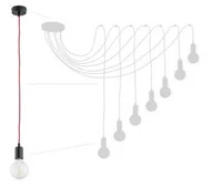 Lampy sufitowe - Lemir Maris lampa wisząca 7-punktowa czarna/czerwona O2757 W7 CZA + CZE O2757 W7 CZA + CZE - miniaturka - grafika 1