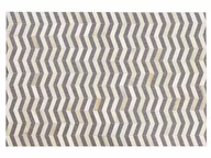 Dywany - Beliani Dywan skórzany 140 x 200 cm szaro-beżowy BAGGOZE - miniaturka - grafika 1