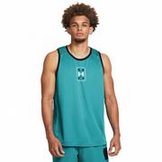 Koszulki sportowe męskie - Męski top do koszykówki Under Armour UA Baseline Performance Tank - turkusowy - UNDER ARMOUR - miniaturka - grafika 1