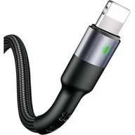 Kable USB - USAMS Kabel Pleciony Lightning 1M 2A Czarny - miniaturka - grafika 1