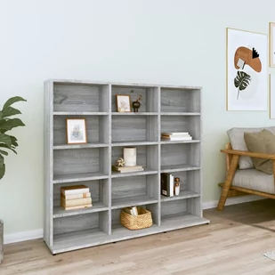 Szafka na płyty CD, szary dąb sonoma, 102 x 23 x 89,5 cm - Szafki biurowe - miniaturka - grafika 1