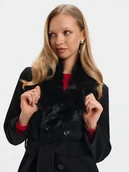 Płaszcze damskie - Dwurzędowy płaszcz z kożuszkiem - miniaturka - grafika 1