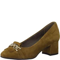 Czółenka - Tamaris Comfort Damskie 8-82303-41 wygodne buty do wielu różnych zastosowań, wygodne buty damskie z łańcuszkiem, buty na co dzień, biznesowe czółenka, Camel Suede, 40 EU Weit - miniaturka - grafika 1