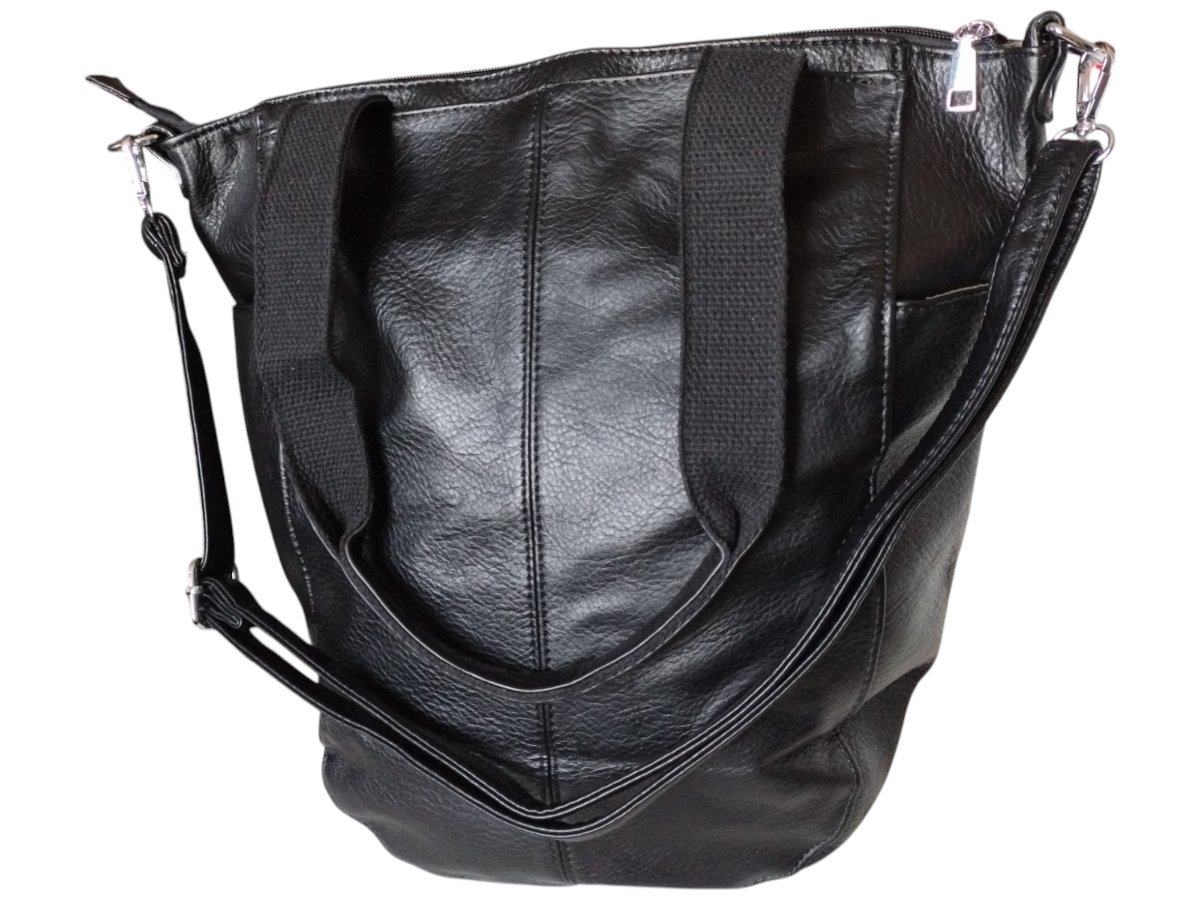 Torebka Damska, Modna Duża Miejska Torba Shopper na Ramię, Czarny