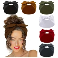 Ozdoby do włosów - TEMU 6 szt. Damskie Nieślizgające się Szerokie Opaski z Kokardami – Wielokolorowe (Czarny, Brązowy, Zielony, Niebieski, Czerwony, Szary) – Bezpieczne - miniaturka - grafika 1