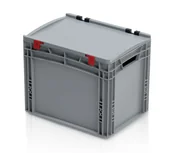 Pojemniki przemysłowe - B2B Partner Plastikowa skrzynka z wiekiem 400x300x335 mm 967140 - miniaturka - grafika 1