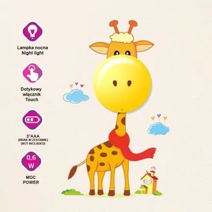 LED Kinkiet dziecięcy 1xLED/0,6W/3xAAA - Wyposażenie pokoiku dziecięcego - miniaturka - grafika 1