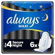 Tampony - PROCTER GAMBLE Podpaski Always Maxi Secure Night rozmiar 4 x 6 szt - miniaturka - grafika 1