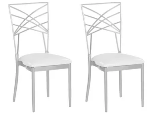 Beliani Zestaw 2 krzeseł do jadalni silver GIRARD - Krzesła - miniaturka - grafika 1