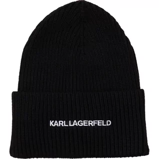 Czapki damskie - Karl Lagerfeld Czapka k/essential | z dodatkiem wełny i kaszmiru - grafika 1