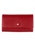 Portfele - Skórzany duży portfel damski Artha - Stefania, z biglem Czerwony - miniaturka - grafika 1