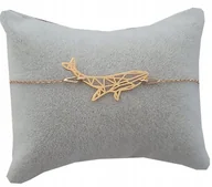 Bransoletki - Złota bransoletka orka wieloryb origami srebro 925 - miniaturka - grafika 1