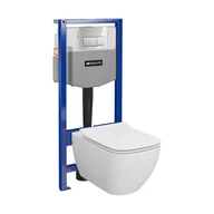 Stelaże i zestawy podtynkowe do WC - Zestaw podtynkowy mechaniczny Senti Maletto przycisk Quadri chrom S4019-001 - miniaturka - grafika 1