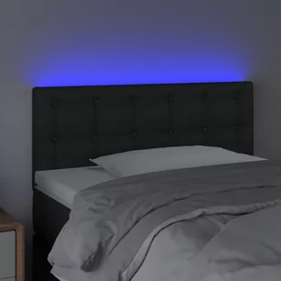 Lumarko Zagłówek do łóżka z LED, czarny, 90x5x78/88 cm, sztuczna skóra - Inne meble do sypialni - miniaturka - grafika 4
