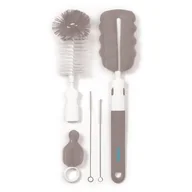 Kubki dla dzieci - BabyOno zestaw szczotek do butelek i smoczków z wymienną rączką z mini gąbką szary 1 komplet [735/03] 9091137 - miniaturka - grafika 1