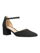 Czółenka - Wojas Skórzane czółenka w kolorze czarnym - miniaturka - grafika 1