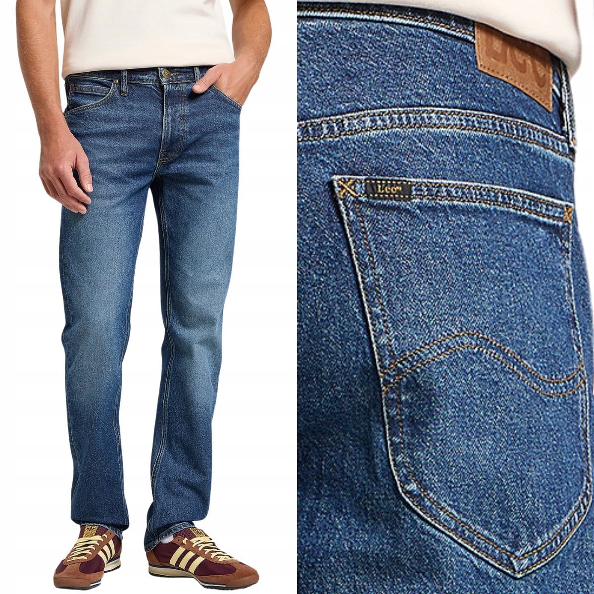 Lee DAREN Reign DżINS proste męskie granatowe spodnie jeansowe W29 L32