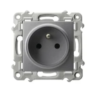 Gniazdka elektryczne - Ospel Gniazdo pojedyncze z/u SZAFIR - szary mat - miniaturka - grafika 1