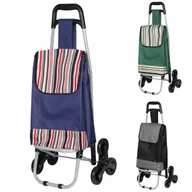 Torby i wózki na zakupy - Wózek na zakupy na kółkach składany z dodatkową kieszenią torba BRUNBESTE BB-2060 - miniaturka - grafika 1