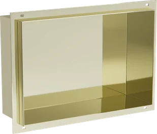 Mexen X-Wall-NR półka wnękowa bez kołnierza 30 x 20 cm, złota - 1951302010 - Półki łazienkowe - miniaturka - grafika 1