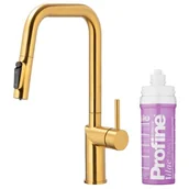 Baterie kuchenne - KFA Armatura DUERO PURE STYLE PULL-OUT 6623-315-31 Złoty Stal nierdzewna - miniaturka - grafika 1