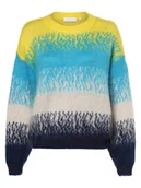 Swetry damskie - Rich & Royal - Sweter damski z dodatkiem moheru, niebieski|żółty|wielokolorowy - miniaturka - grafika 1