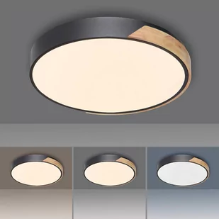 Paul Neuhaus Q-BILA lampa sufitowa LED, czarna/dąb - Lampy sufitowe - miniaturka - grafika 3