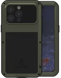 LOVE MEI Etui pancerne + szkło Powerful do iPhone 15 Pro Max, zielone - Etui i futerały do telefonów - miniaturka - grafika 1