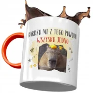 Kubki - Kubek Pomarańczowy Kapibara na Urodziny Prezent z Nadrukiem ze Zdjęciem + Opakowanie na prezent (wzór 03) - miniaturka - grafika 1