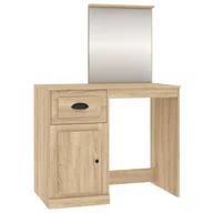 Toaletki - vidaXL Toaletka z lustrem dąb sonoma 90x50x132,5 cm - miniaturka - grafika 1