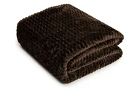 Koce - Łóżkoholicy Koc Mikrofibra Wytłaczana Zygzak Czekolada 200x220 1210501 - miniaturka - grafika 1
