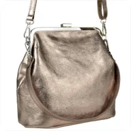 Torebki damskie - Damska torebka stare złoto skóra naturalna retro bigiel - miniaturka - grafika 1