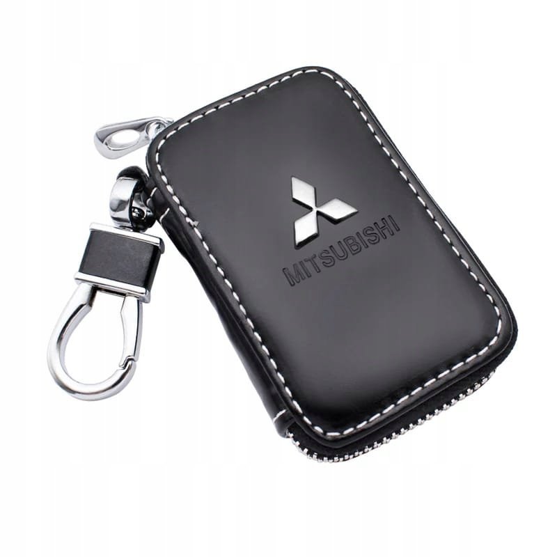 SKÓRZANE ETUI na klucz logo MITSUBISHI KLUCZYK samochodowy ELEGANCKI brelok