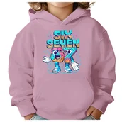Bluzy dla dziewczynek - BLUZA DZIECIĘCA Z KAPTUREM 67 SIX SEVEN VIRAL 134-140 DLA DZIECKA PREZENT - miniaturka - grafika 1