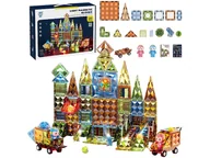 Klocki - Konstrukcyjne Klocki Magnetyczne Świecące Elementy + Pojazdy 147 El. - miniaturka - grafika 1