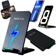 Ładowarki do telefonów - Ładowarka indukcyjna do iPhone Samsung bezprzewodowa QI szybka 15W Czarna - miniaturka - grafika 1