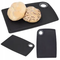 Deski do krojenia - Deska do krojenia czarna plastikowa kuchenna mała 16x24 cm antypoślizgowa - miniaturka - grafika 1